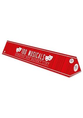 Gift Republic 100 Musicals Scratch Off Poster Bucket List-100 Musicals You Can Watch From The Comfort Of Your Home, Red / Multi, 8.51 x 7.51 cms