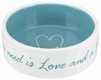TRIXIE 25051 Pet's Home - Ciotola in ceramica, 0,8 l/ø 16 cm, colore: Crema/Petrolio
