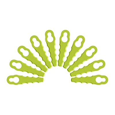 RYOBI - Juego de 10 Cuchillas de Recambio de Plástico Amarillo - para Cabezales de Cuchillas Dentadas Dobles - Adecuado para Cortabordes y Desbrozadoras RAC155 y RAC157 - RAC158