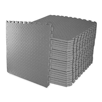 BalanceFrom - Baldosas encajables/puzle de espuma EVA para hacer ejercicio - BFPM-4PKGY, 3/4" grosor, 96 pies cuadrados , Todos, Gris