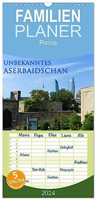 Familienplaner 2024 - Unbekanntes Aserbaidschan mit 5 Spalten (Wandkalender, 21 cm x 45 cm) CALVENDO