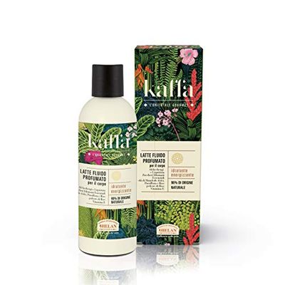 Helan, Kaffa - Talc Fluid pour Peau Sèche, Creme Hydratante Corps Energisante, Nourrissante et Veloutée avec Reglisse et Vitamine C - Lait Corps Crème Parfumée et Fraîche, 200 ml - Made in Italy