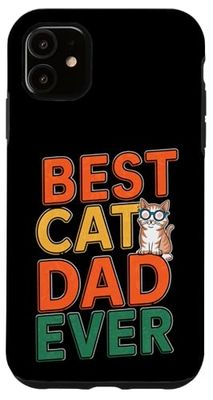 Best Cat Dad Ever: Retro Cool Cat Graphic Custodia per iPhone 11
