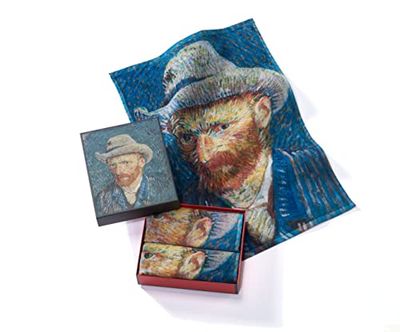Musearta Unisex gästhanddukar i set om 2 med motivet självporträtt med grå fläthatt av konstnären Vincent Van Gogh av bomull i storleken 40 x 60 cm, GT2-VG-SH-V433123