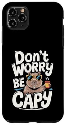 Don't Worry Be Capy Funny Cool Capybara Sunglasses Custodia per iPhone 11 Pro Max
