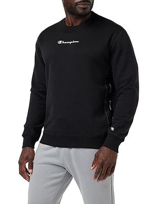 Champion Legacy American Tape - Powerblend Fleece Crewneck Felpa, Nero, S Uomo FW23