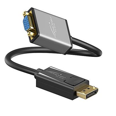 KabelDirekt – Adaptador DisplayPort DP para VGA de 0,15 m-(resolução máxima de 1920 x 1200/60 Hz, para todas as placas gráficas com saída DP para ligar projetores ou ecrãs com entrada VGA)