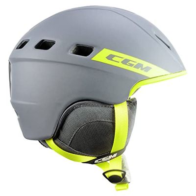 CGM Primo, uniseks skihelm, voor volwassenen, grijs, fluogeel, mat, L (58-61cm)
