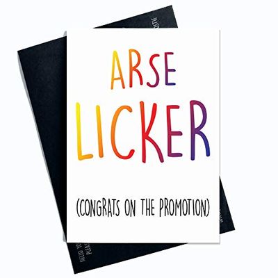 Promotie Card, Collega Cards, Veel Luck Gefeliciteerd Nieuwe Baan Promotie Collega Afscheid Verlaten Baan Grappige Kaart Kont Licker Kaarten PC70
