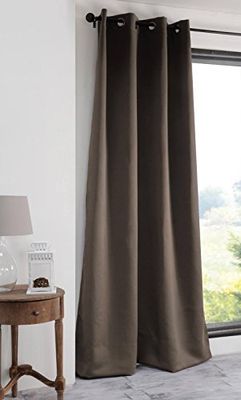 Nishane Pillow Cortina, Poliéster, marrón Topo, 280x140 cm, 72