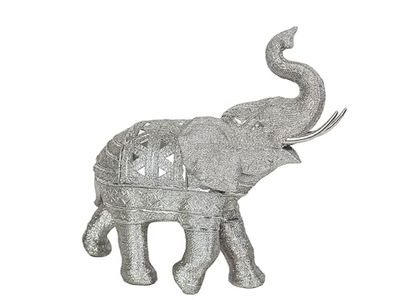 ELEFANTE RESINA PLATEADO