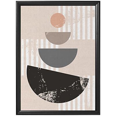 Arterby's® - Premium Poster Quadro Cornice Tela Canvas Dipinto Mood - Arte Astratta Moderna Boho Creativa Forme - Made in Italy - HD Tela con Cornice Decorativa Nera 50x70 cm A006 D0011