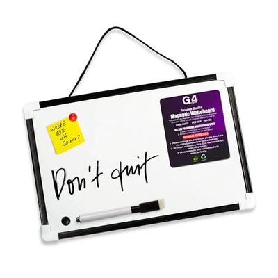 G4GADGET Mini lavagna bianca magnetica A4 per parete, frigorifero, casa, scuola e ufficio, ideale per appunti, promemoria, programmi e apprendimento, superficie di scrittura liscia e facile da