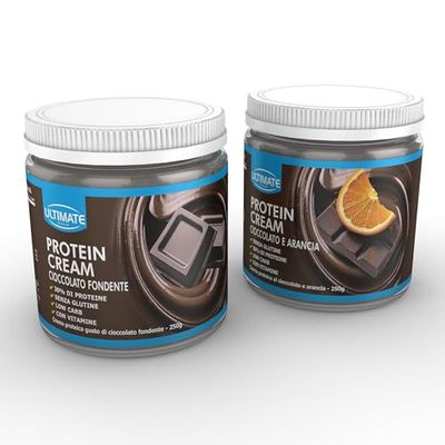 2 protein cream gusti misti (1 cioccolato fondente + 1 cioccolato e arancia) - Senza Glutine - Low Carb - 2x250 g