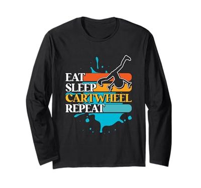 Eat Sleep Cartwheel Repite Gimnasia Acróbata Gimnasta Manga Larga