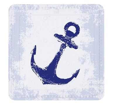 Kleine Wolke Anchor Shower Safety Mat, PVC Foam, Dark Blue, 55 x 55 x 0.3 cm