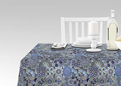 Doge Milano Nappe avec impression numérique, 100% Made in Italy Nappe antidérapante pour salle à manger, lavable et antitache, Modèle Maiolica - Reba, cm 140x140
