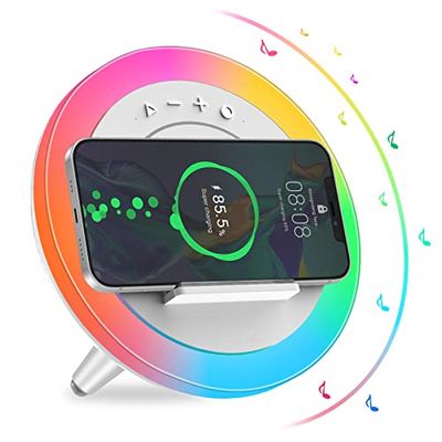 Skaaisont Enceinte Bluetooth Lampe de Chevet, Peut être Chargement sans Fil Enceinte Bluetooth Veilleuse, Les Meilleures Idées de Cadeaux d'anniversaire est Cadeau Ado Fille Noel Choix Idéal