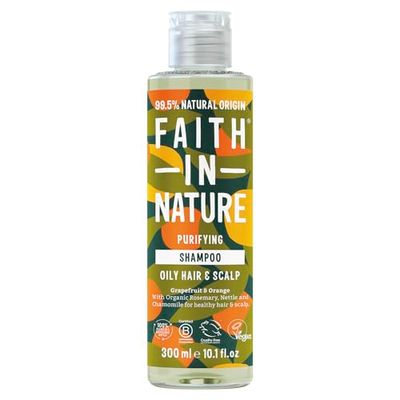 Faith In Nature 300ml Natural Grapefruit & Orange Shampoo, Invigorating, Vegan & Cruelty Free, No SLS or Parabens, For Normal to Oily Hair