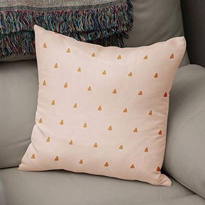 BonaMaison Housse de Coussin Motif, Orange et Blanc cassé Taie d'oreiller pour Lit Voiture Canapé Maison Salon Chambre, Décoration D'intérieur, 43x43cm - Conçu et Fabriqué en Turquie