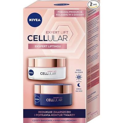 NIVEA Cellular Expert Lift Anti Folding Cream Set for Day and Night SPF 30, 2 x 50 ml, Pack of 2