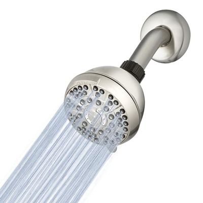 Waterpik XAS-619E - Soffione doccia PowerPulse Massage 6 modalità, montaggio fisso, nichel spazzolato