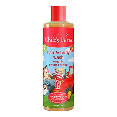Childs Farm | Kids Hair & Body Wash | Organic Sweet Orange | Gently Cleanses | Suitable for Dry, Sensitive & Eczema-prone Skin | 500ml