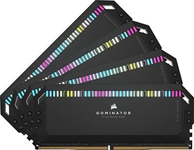CORSAIR DOMINATOR PLATINUM RGB DDR5 RAM 64GB (4x16GB) 6200MHz CL32 Intel XMP Compatibile iCUE Memoria per Computer - Nero (CMT64GX5M4B6200C32)