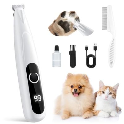 GlasFlength Tosatrici per cani, Pedicure Tool per cani e gatti strumenti per pedicure ricaricabili con luce LED