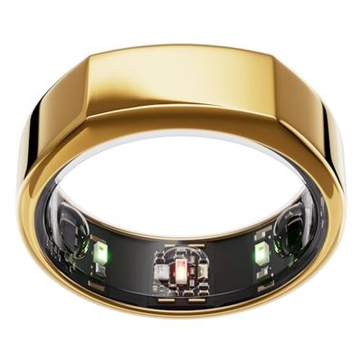Oura Ring Gen3 Heritage - Misura 8, Gold | Monitora sonno, frequenza cardiaca e fitness - Batteria fino a 7 giorni - Compatibile con iOS/Android - Provalo con il kit di misurazione Oura