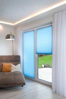 K-Home® Store plissé adhésif Bleu Glacier 70 x 210 cm