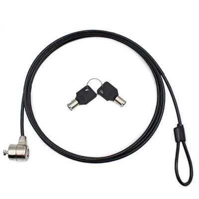 Cable de Seguridad Doble Llave 1.8 m, Negro - Ideal para asegurar Bicicletas, patinetes y Objetos en Espacios públicos.