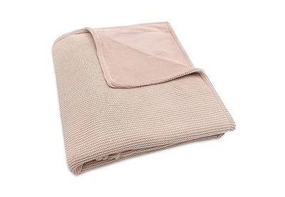 Jollein 517-522-67068 Couverture tricotée pour Enfant avec Polaire Basic Knit Rose (100 x 150 cm)