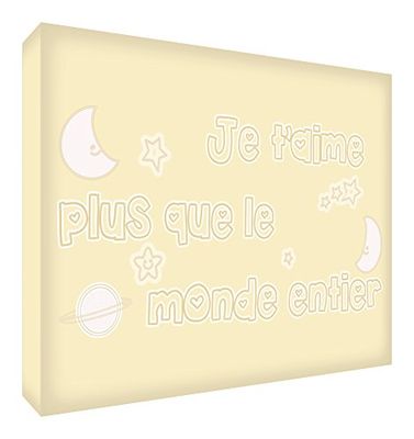 Feel Good Art Ik hou meer van je dan de hele wereld, decoratief blok van acryl, transparant, gepolijst als diamantcrème, 14,8 x 10,5 x 2 cm