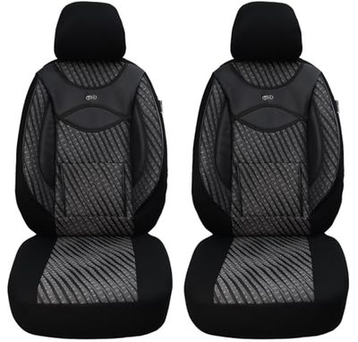BREMER SITZBEZÜGE Housses de siège sur Mesure compatibles avec Nissan Juke 2 conducteur et Passager à partir de 2019 115 Noir/Gris