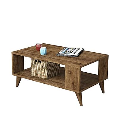 WELL HOME MOBILIARIO & DECORACIÓN Stół pomocniczy, 100% Płyta wiórowa powlekana melaminą, Kolor orzecha
