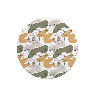 Questo Casa, Rund musmatta med digitalt tryck, halkfri baksida, för kontor och hem, diameter: 22 cm