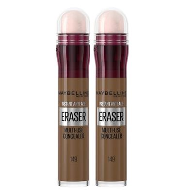 Maybelline Instant Anti Age Eraser Eye Concealer, Dark Circles and Blemish Concealer, Ultra Blendable Formula, 149 Deep Bronze (Pack of 2)