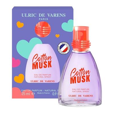 ULRIC DE VARENS - Eau de Parfum Cotton Musk - Floral Musqué - Parfum Femme - Vaporisateur - Made in France - 25 ml