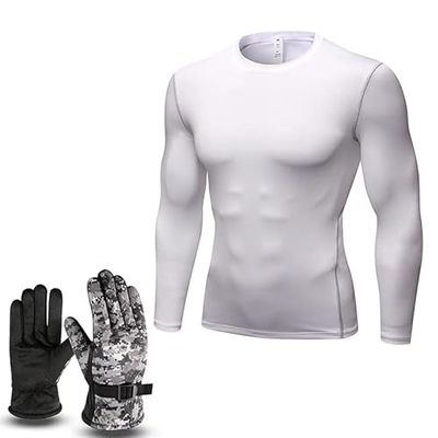 Herfst- en winterhardlooppak voor fitness, driedimensionale pasvorm, zweet en ademende lange mouwen, spierbescherming, tailleomtrek 49,7 cm, grijs antivries