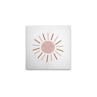 A.S. Création DD132705 Impression sur toile pour chambre d'enfant Motif soleil rose Blanc/marron 50 x 50 cm