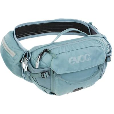 EVOC HIP PACK PRO E-RIDE 3 midjeväska för elcykelturer och leder (3 liters kapacitet, AIRFLOW CONTACT SYSTEM, AIRO FLEX höftbälte, VENTI FLAP-system, flaskhållare), färg: stålgrå