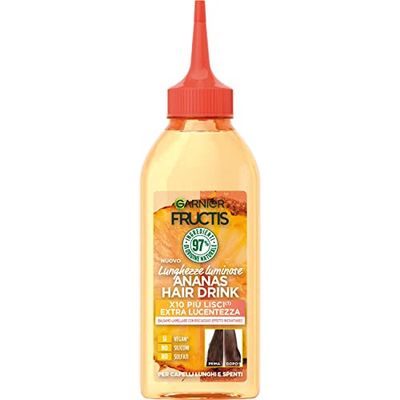 Garnier Fructis Balsamo Lamellare Hair Food Ananas, Per Donare Luminosità a Capelli Lunghi e Spenti, Formula con 97% di Ingredienti di Origine Naturale, 200 ml