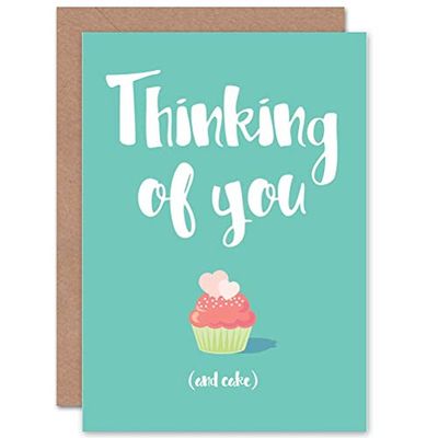 Wee Blue Coo CARD GREETING FRIENDSHIP THINKING OF CAKE GIFT