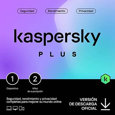 Kaspersky Plus Internet Security 2025 | 1 Dispositivo | 2 años | Anti-Phishing y Firewall| VPN ilimitada | Gestor de contraseñas | Protección Bancaria en línea | PC/Mac/Móvil | Código por email