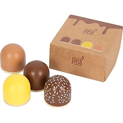 small foot Baci di cioccolato "fresh" in legno di small foot, accessori per negozio e cucina per bambini, giochi di ruolo da 3 anni, 12349