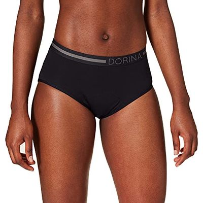 DORINA - Menstruatieslips, set van 2 onderbroeken in hipsterstijl, lekvrij, zachte microvezel, gelamineerd voor lichte tot gemiddelde stroom, milieuvriendelijk alternatief, Zwart, M