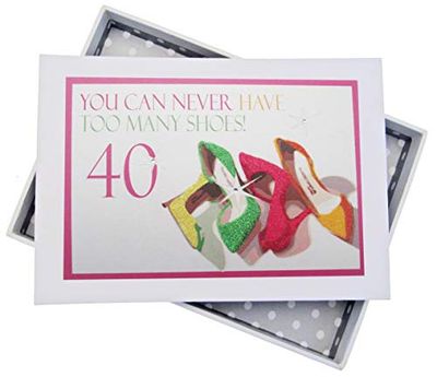 White Cotton Cards NSH40T "You can Never Have Too Many Shoes, 40'' Birthday Photo Album - Neon