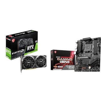 MSI GeForce RTX 3060 VENTUS 2X 12G OC Gaming Graphics Card - 12GB GDDR6 & B550 GAMING GEN3 Motherboard, ATX, AM4 - AMD Ryzen 5000 Ready
