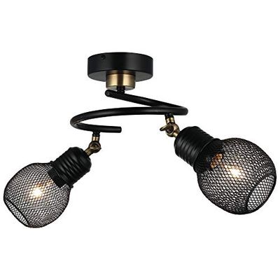 Homemania Lampe à plafond, 100% métal, doré, noir
